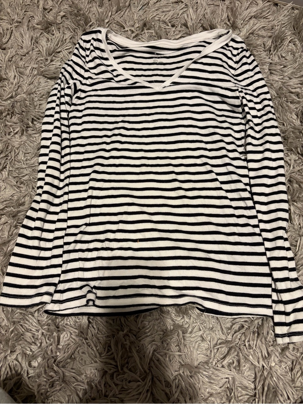 a new day Black & White Striped Long Sleeve Top